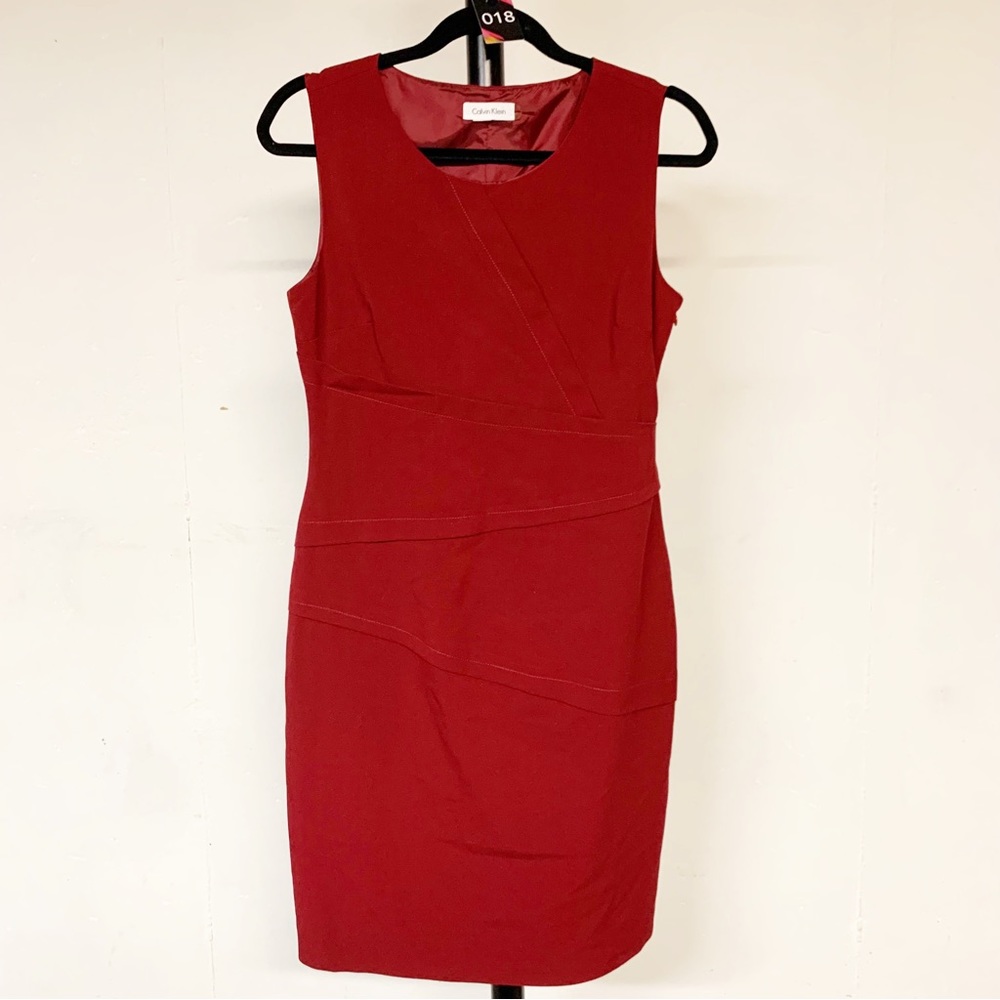 Calvin Klein Red Sleeveless Dress Size 6